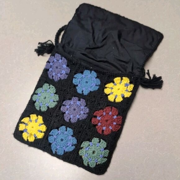 Granny Square Afghan Crochet Bag Handmade Shoulder Cross Body Purse Tote - Picture 3 of 5